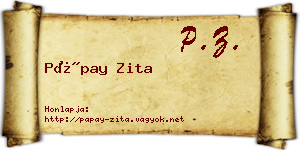 Pápay Zita névjegykártya