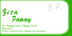 zita papay business card